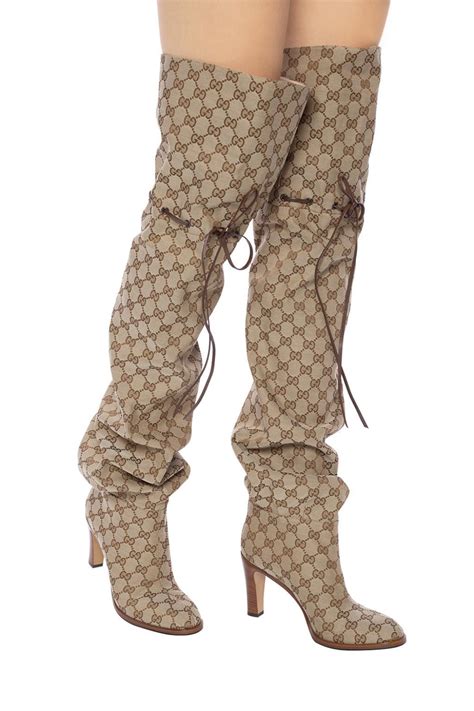 gucci booties ebay|gucci print thigh high boots.